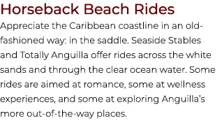 Horseback Beach Rides Appreciate the Caribbean coastline in an old fashioned way: in the saddle. Seaside Stables and ...