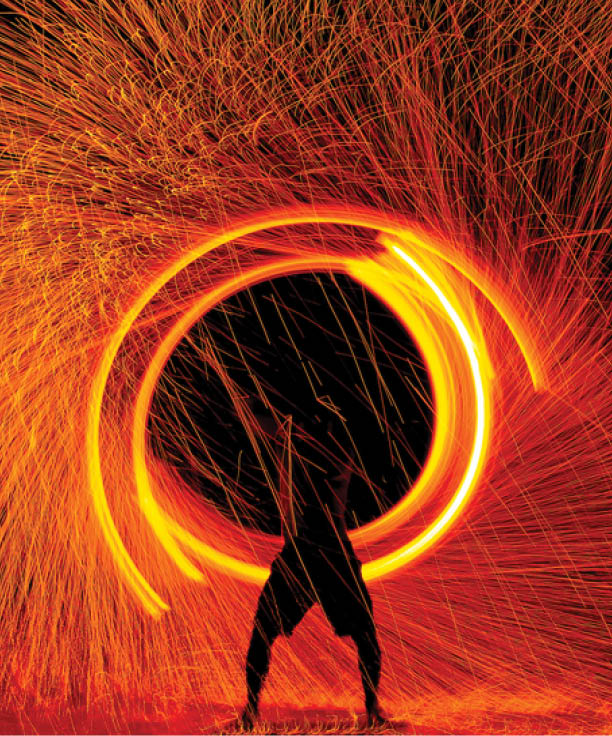 Fire dancers Swing fire dancing show fire show on the beach dance man juggling with fire , Koh Samet, Thailand
