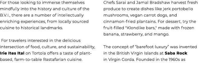 For those looking to immerse themselves mindfully into the history and culture of the B.V.I., there are a number of i...