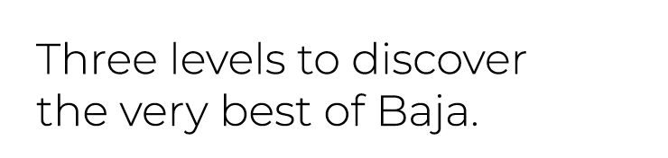 Three levels to discover the very best of Baja.
