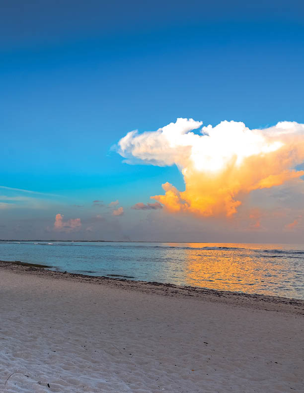 Sunset on Bodden Town beach in the Grand Cayman Islands.