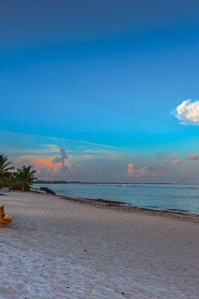 Sunset on Bodden Town beach in the Grand Cayman Islands.