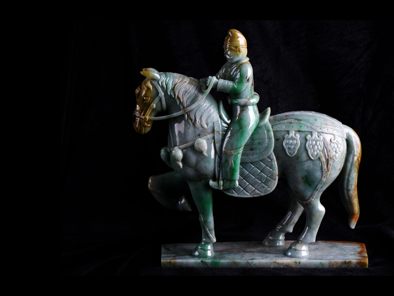 Ancient jade carving of terra-cotta