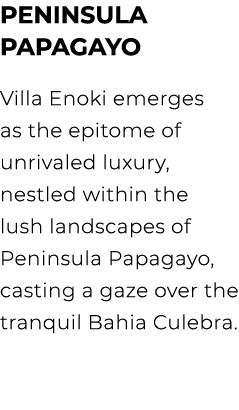 Peninsula Papagayo Villa Enoki emerges as the epitome of unrivaled luxury, nestled within the lush landscapes of Peni...