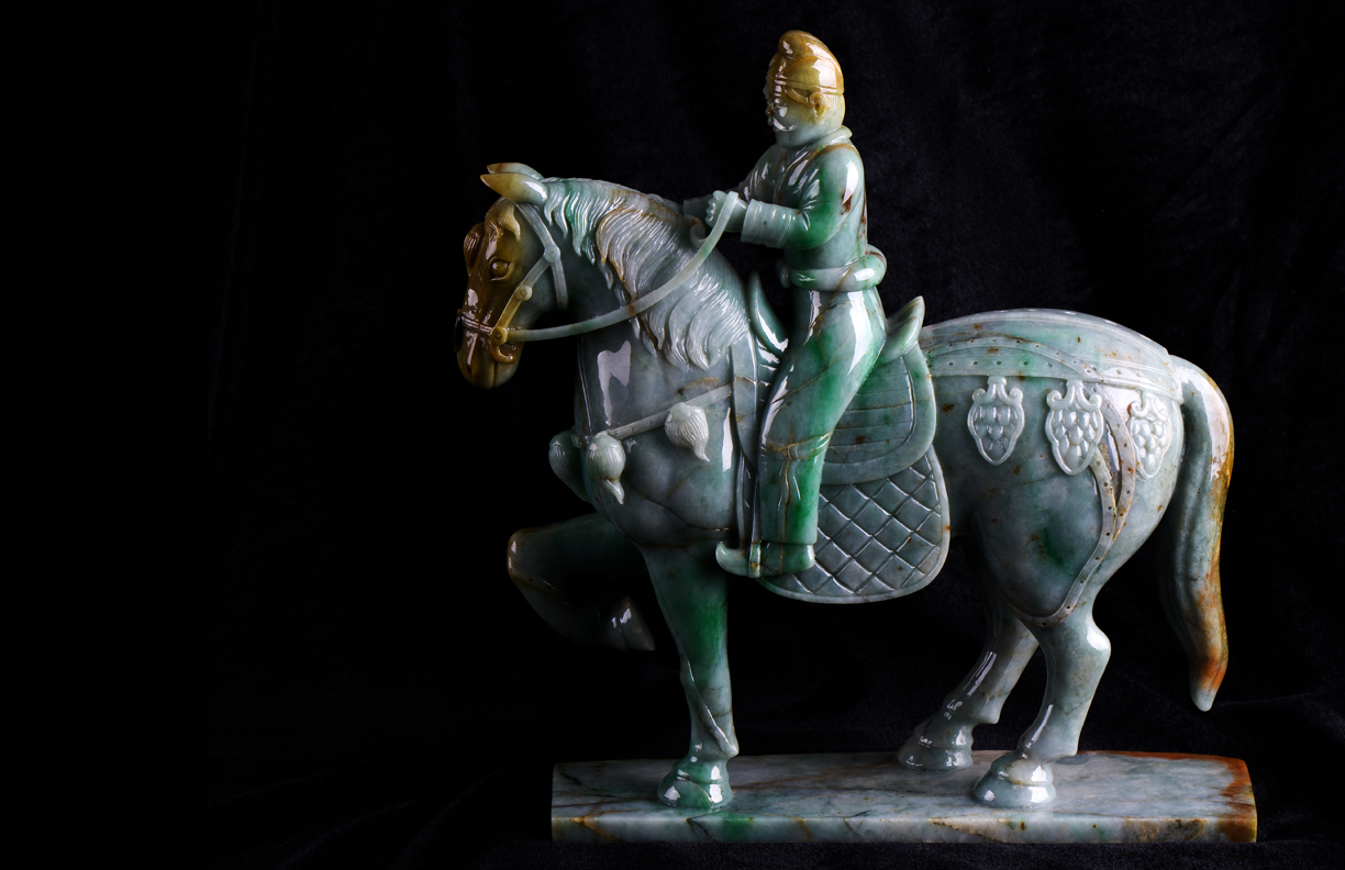 Ancient jade carving of terra-cotta