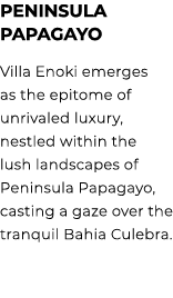 Peninsula Papagayo Villa Enoki emerges as the epitome of unrivaled luxury, nestled within the lush landscapes of Peni...