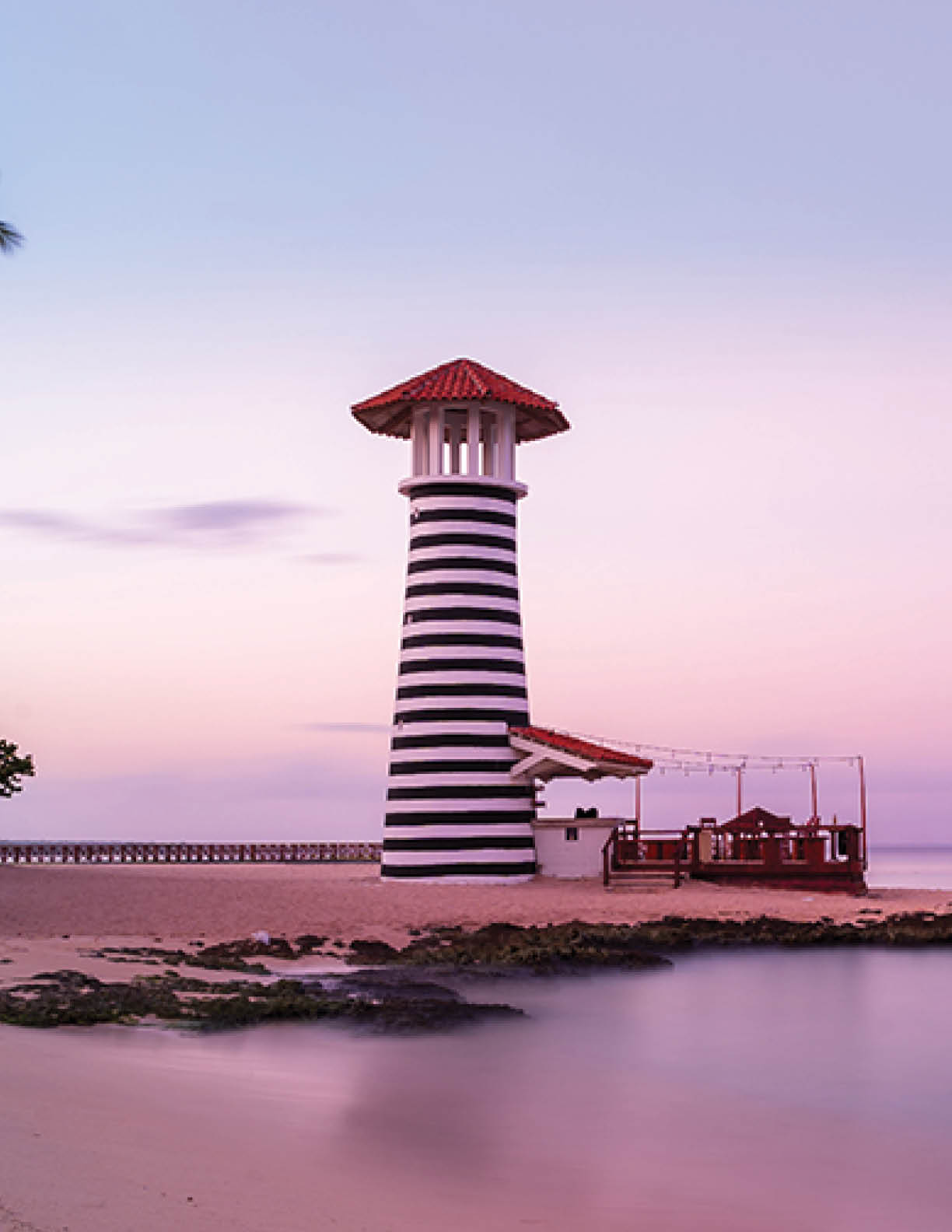 Sunrise at Bayahibe beach with smooth water, La Romana, Dominican republic