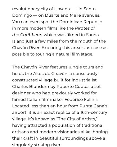 revolutionary city of Havana — in Santo Domingo — on Duarte and Melle avenues. You can even spot the Dominican Republ...