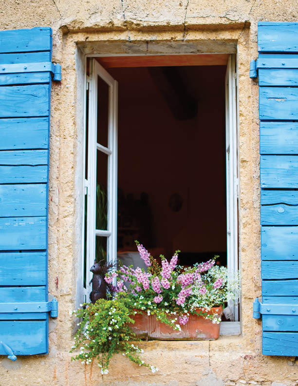 Part of provencal house of small typical town in Provence, France. Beautiful village, with french cute details