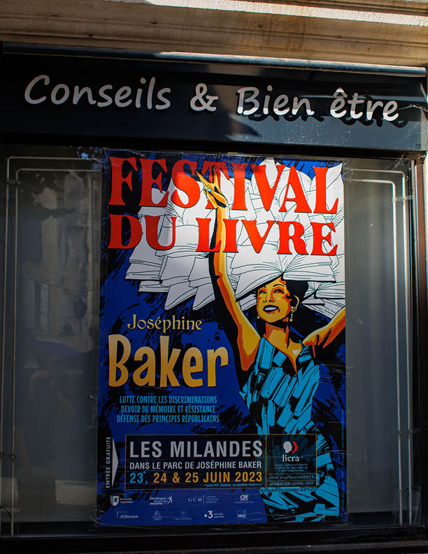 Perigueux, France September 08 2023 : Celebrating Literary Arts: Josephine Baker at the Book Festival.