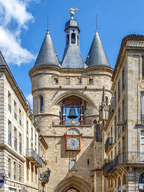The Great Bell of Bordeaux (Grosse Cloche), landmark and one of the oldest historical monuments in the city. France.