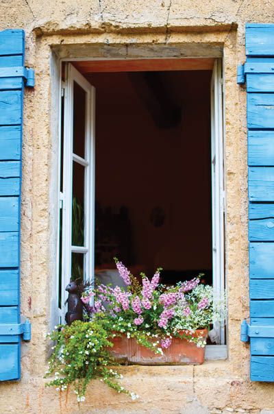 Part of provencal house of small typical town in Provence, France. Beautiful village, with french cute details