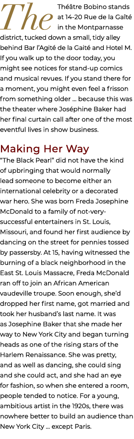 The Th tre Bobino stands at 14 20 Rue de la Ga t  in the Montparnasse district, tucked down a small, tidy alley behi...