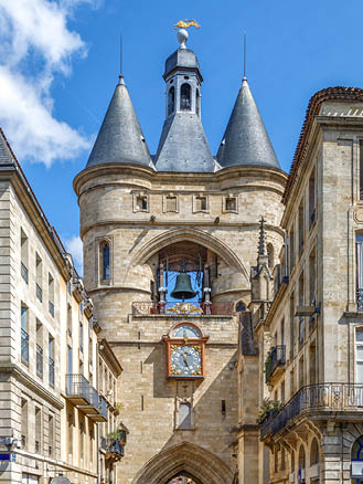 The Great Bell of Bordeaux (Grosse Cloche), landmark and one of the oldest historical monuments in the city. France.