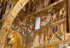 Interior of the palatine chapel at Palermo, Sicily, Italy