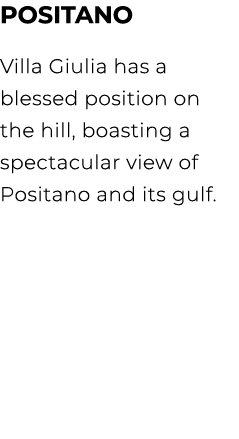 POSITANO Villa Giulia has a blessed position on the hill, boasting a spectacular view of Positano and its gulf.