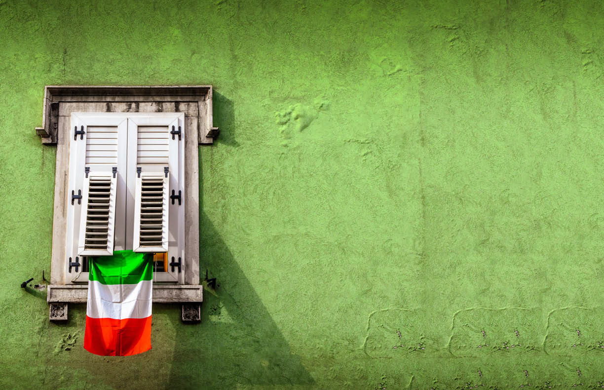 italy horzontal background italian window flag building wall .