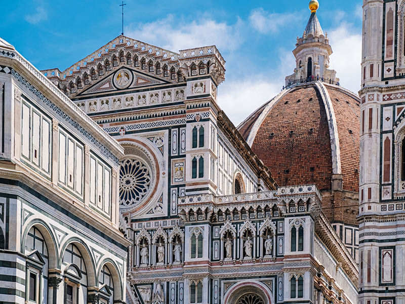 Florence Duomo, Italy. Santa Maria del Fiore cathedral (Basilica of Saint Mary of the Flower). City in the day