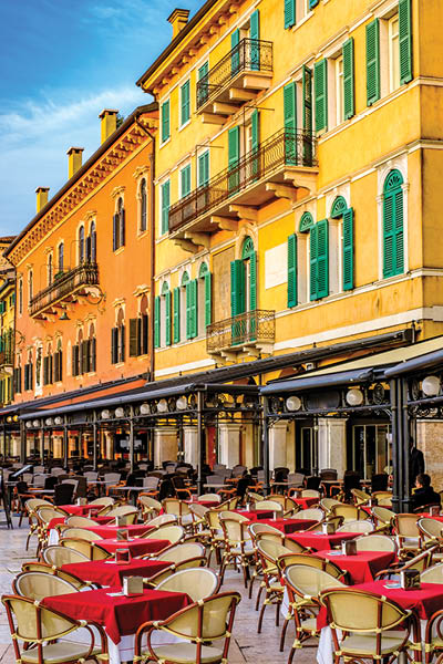 typical italian sidewalk cafe - restaurant - photo