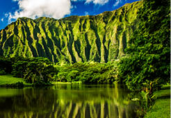 Ho'omaluhia Botanical Garden in Kaneohe, Oahu, Hawaii