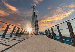 Playa De Los Muertos beach and pier close to famous Puerto Vallarta Malecon, the city largest public beach.