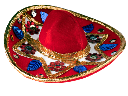 Colorful mexican sombrero isolated on white