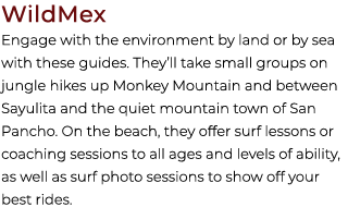 WildMex Engage with the environment by land or by sea with these guides. They’ll take small groups on jungle hikes up...