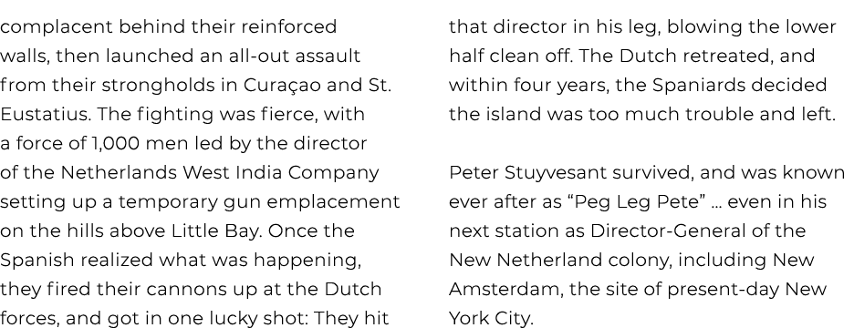 complacent behind their reinforced walls, then launched an all out assault from their strongholds in Cura ao and St. ...