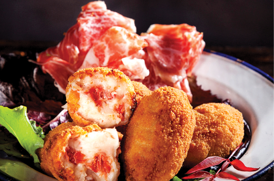 Croquettes, spanish tapas croquetas de jamon