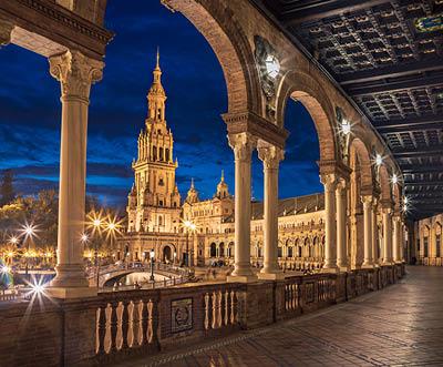 The Plaza de Espana of Sevilla town in Andalusia, Spain