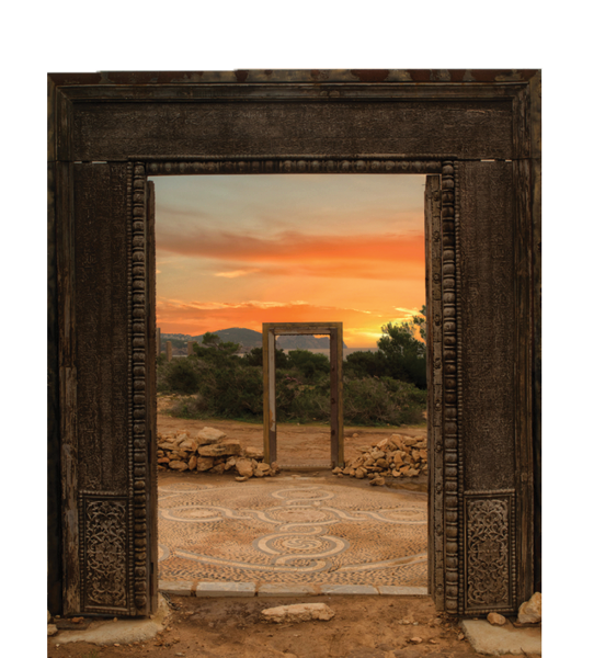 The gates of Llentia at dawn in Ibiza, Spain
