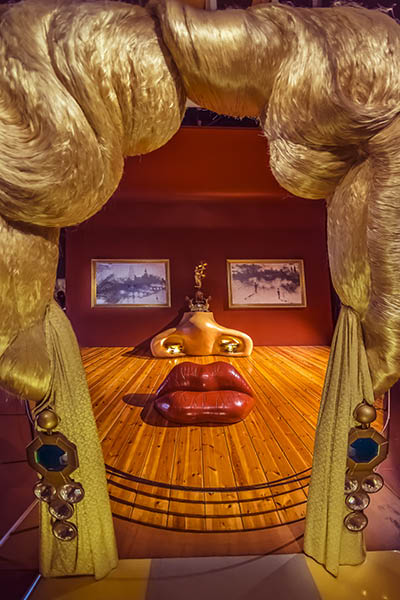 FIGUERAS, SPAIN - NOVEMBER 22, 2013: Famous Mae West room in Dali's Theatre - Museum building, opened on September 28, 1974 and housing the largest collection of works by Salvador Dali.