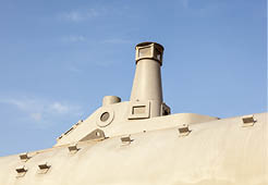 Cartagena, Spain - May 28, 2017: Turret of the historic Peral submarine in the city of Cartagena, Murcia province, Spain