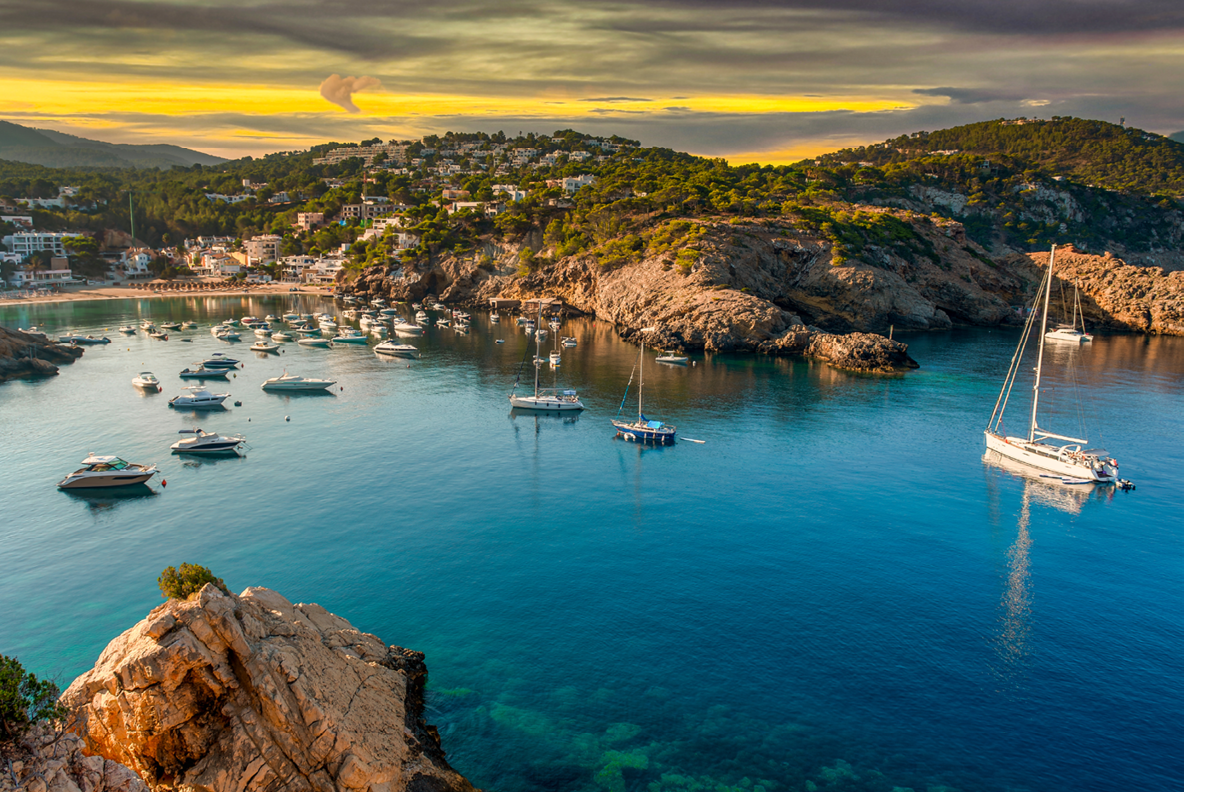 Cala Vedella Vadella in Sant Josep at Balearic Islands. Ibiza, Spain.