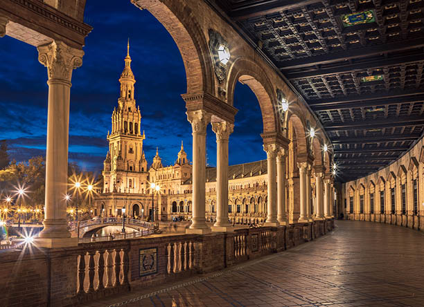 The Plaza de Espana of Sevilla town in Andalusia, Spain