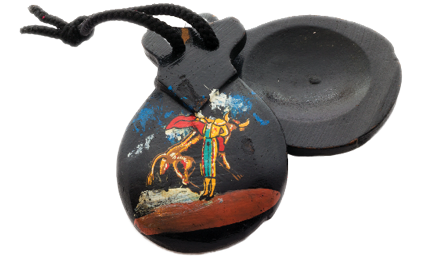Close up view of castanets