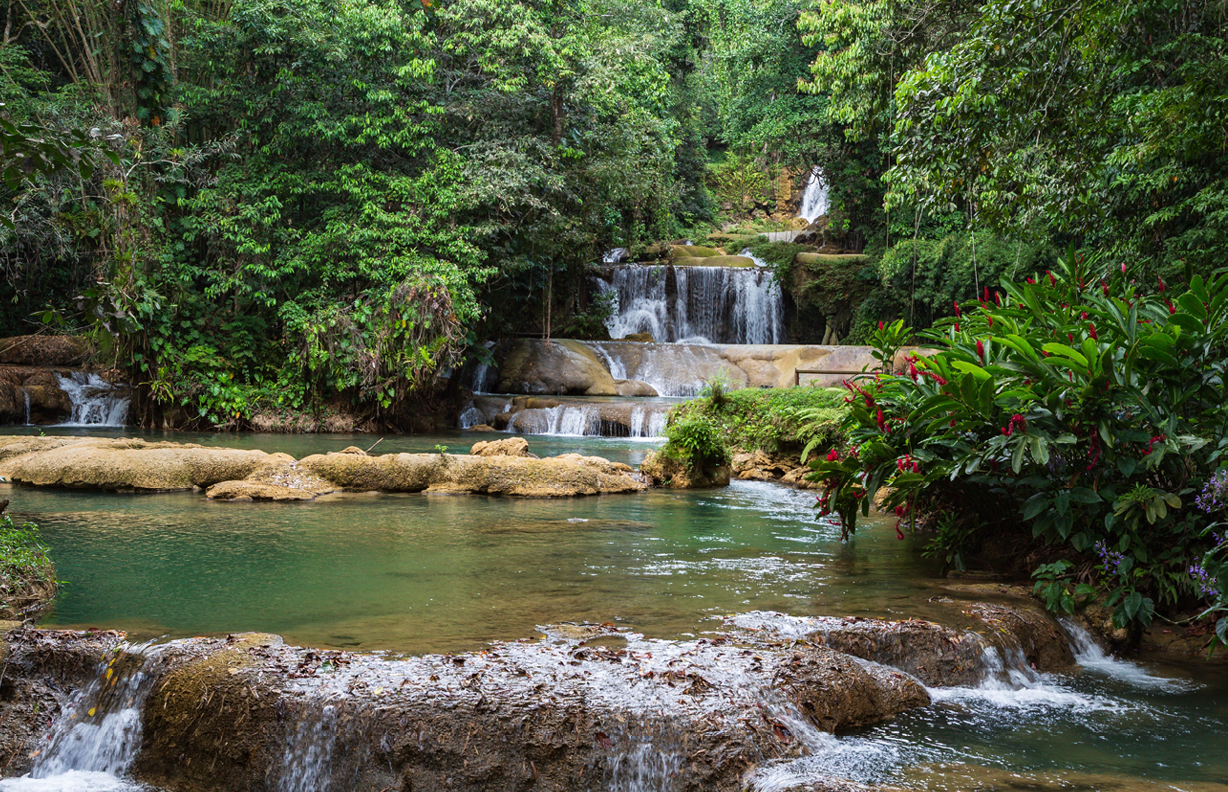 Cascades and pools at YS Falls, Jamaica