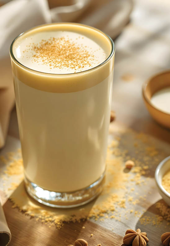 Traditional Jamaican Irish Moss drink made with sea moss and almond milk, served in a glass jar.