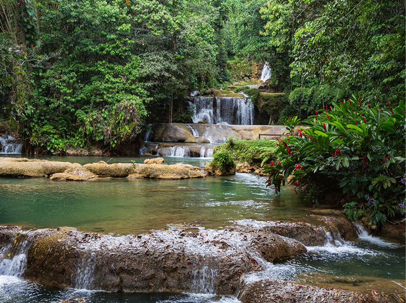 Cascades and pools at YS Falls, Jamaica