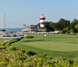 Sea pines lighthouse off of a golf course in Hilton Head island.