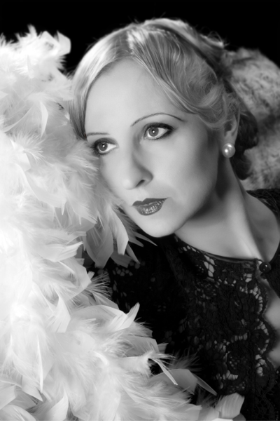 Vintage image with hollywood lighting on an elegant lady