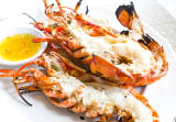 grill lobsters on white plate