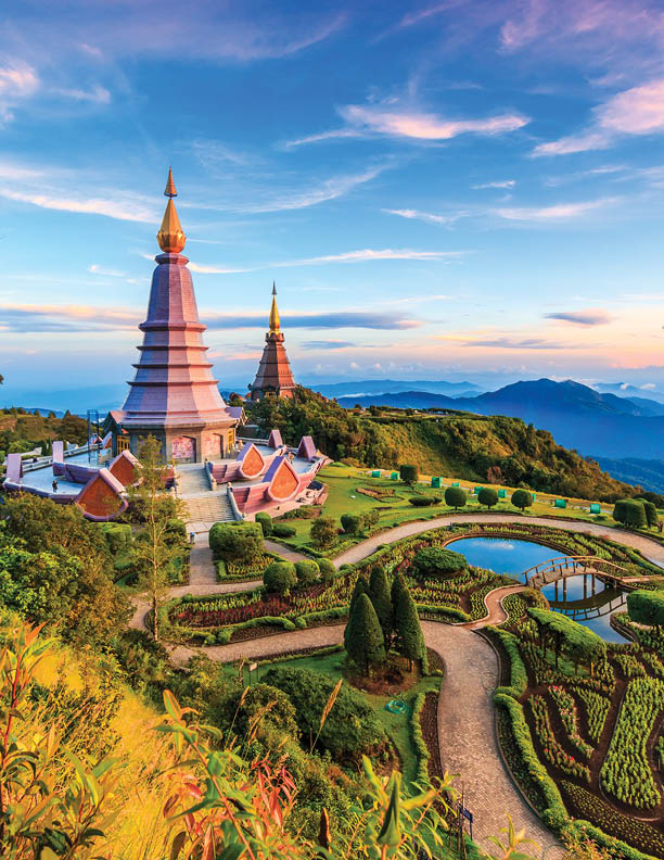 Landscape pagoda in Inthanon national park Thailand