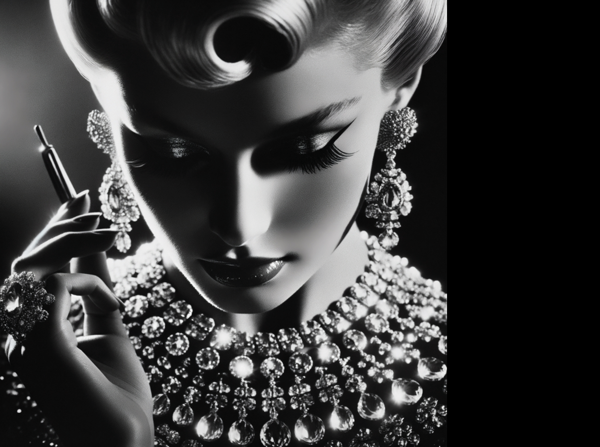 close up photo of Hollywood glam, 1962
