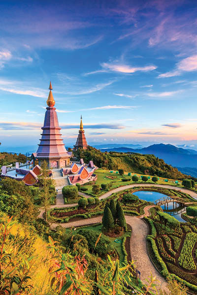 Landscape pagoda in Inthanon national park Thailand