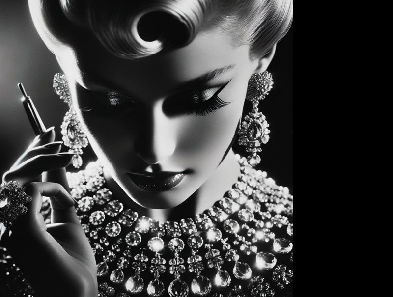 close up photo of Hollywood glam, 1962