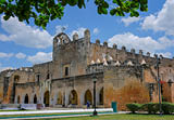 Valladolid, Mexico - April 30, 2025: Convent of San Bernardino de Siena in Valladolid, Yucatan, Mexico.