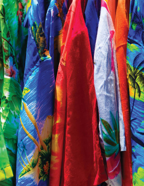 Colorful shirts at a street store, St. Thomas, USVI