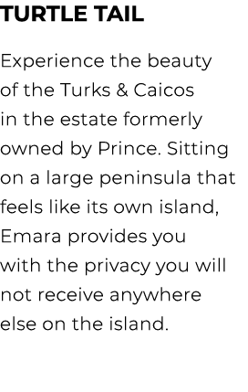 Turtle Tail Experience the beauty of the Turks & Caicos in the estate formerly owned by Prince. Sitting on a large pe...