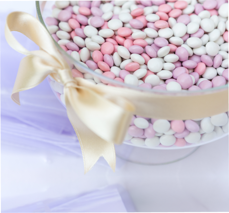 Sugared almond at wedding party